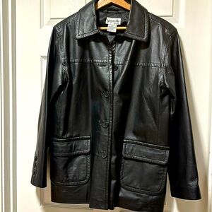 Bagatelle ** Black Leather Coat ** Mens S or Women's M to L **